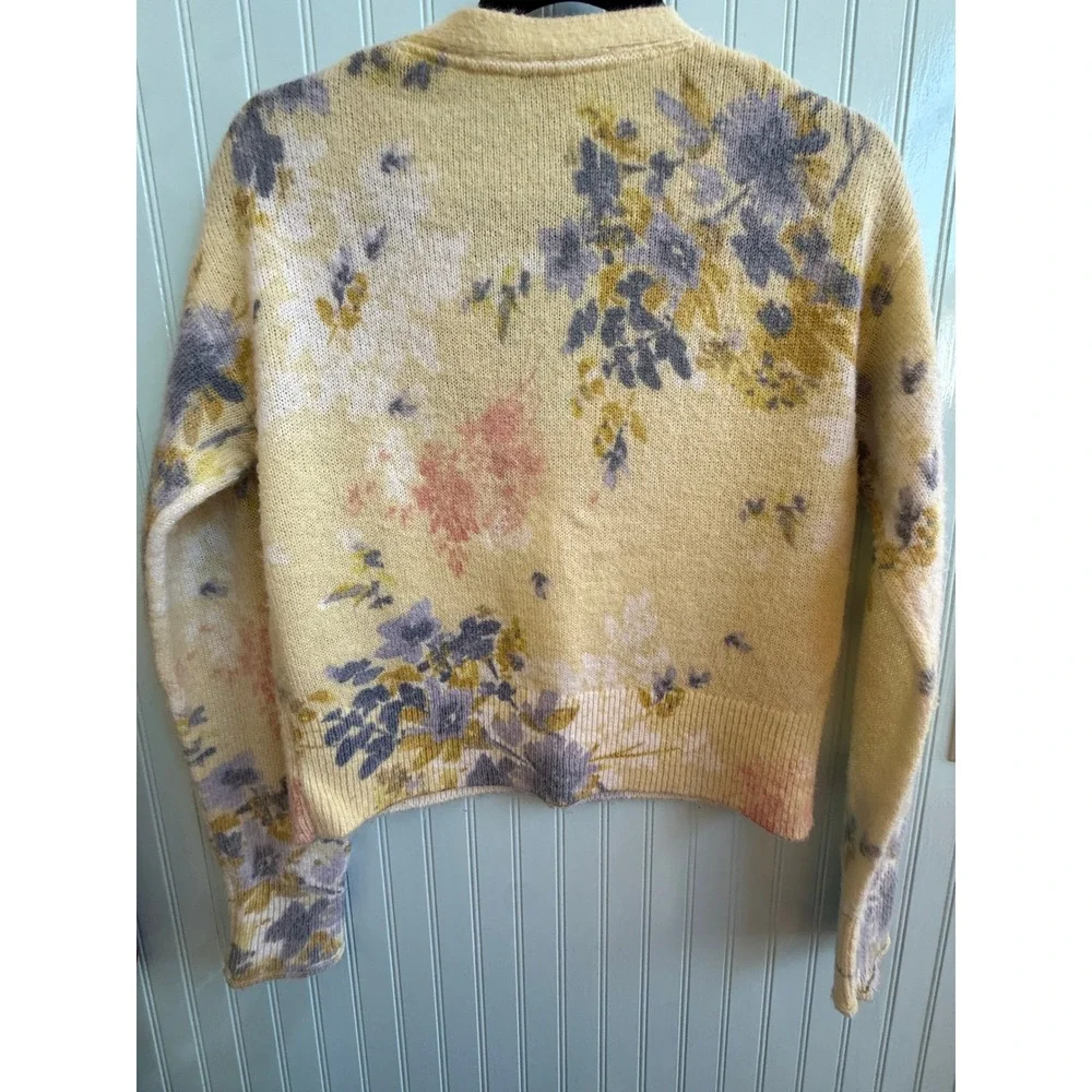 Sundance Floral Cardigan V-Neck Button Front XS Cottagecore Romantic Soft girl